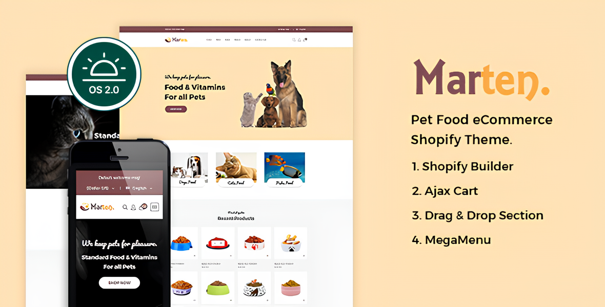 Marten - Pet Food, Pet Shop, Animal Care Shopify Theme