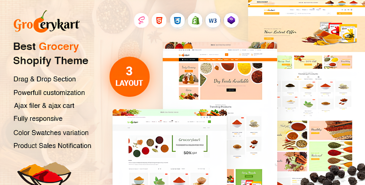 GroceryKart - Vegetable, Organic & Grocery Supermarket Responsive Shopify Theme OS 2.0